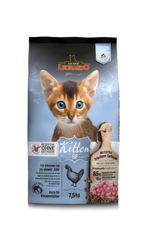 A la hora de elegir el alimento para su gatito muchos propietarios prefieren una receta sin cereales. Por eso para el LEONARDO Kitten GF apostamos por el amaranto como valiosa alternativa sin gluten. Con deliciosa caballa y carne de ave extra fresca les encanta a los más pequeños. La receta se complementa con otros selectos ingredientes: zooplancton marino y semillas de chía. Ambos son fuentes naturales de sustancias vitales como los ácidos grasos omega-3. Nuestros componentes vitales además aseguran un inicio óptimo de la vida del gatito: STAY-Clean™* refuerza el cuidado dental y ProVital fortalece el sistema inmunológico.