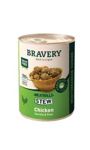 Lata Bravery Meatballs Stew Chicken Dog