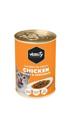 Lata Amity Chunks Pollo, Pavo y Vegetales