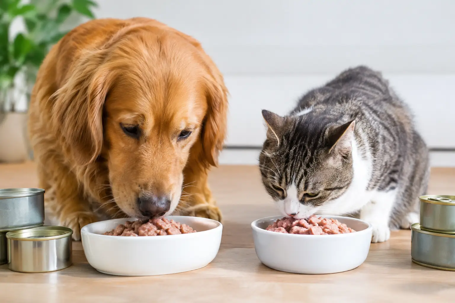Alimentos húmedos para perros y gatos bien elegidos