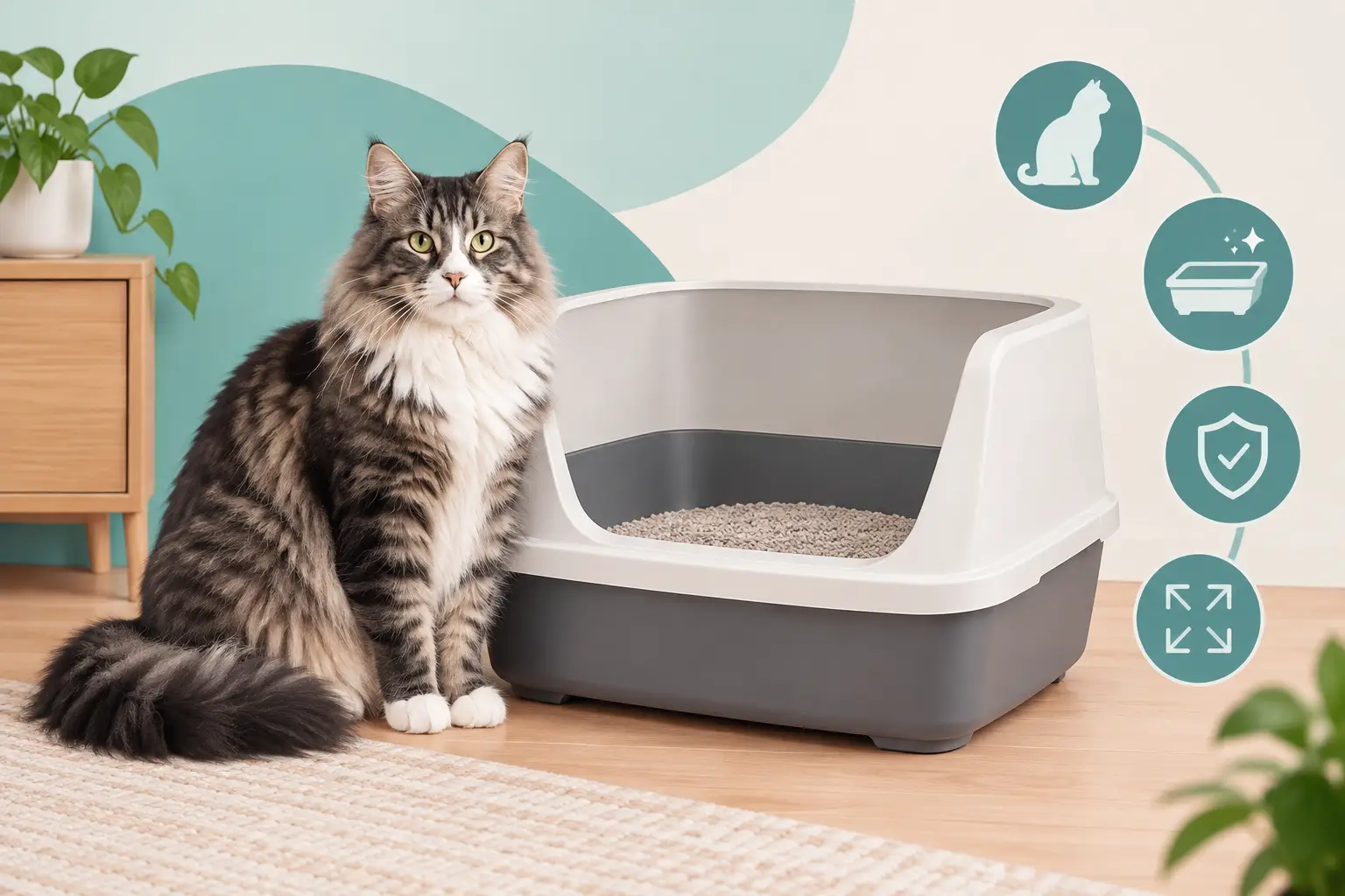 Caja sanitaria para gato grande: cómo elegir
